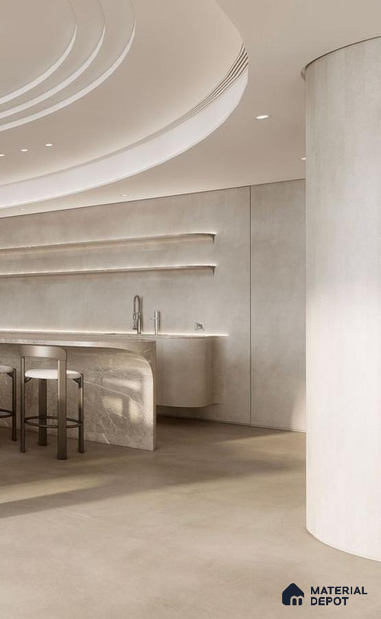 A bathroom with a large tub in the middle of the room and two sinks and two sinks on the wall next to a bathtub in front of a bathtub next to a window in a room with a